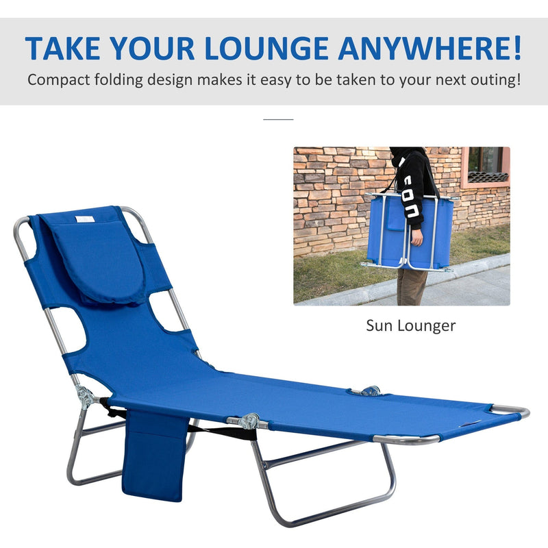 Sun Lounger With Face Hole Outsunny
