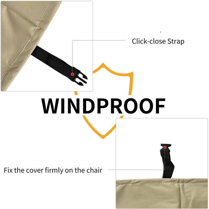 Waterproof Cover For Garden Chairs, 600D Oxford Cloth, Beige