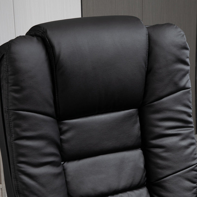 Black Manual Recliner Chair & Footrest Set with Swivel Base