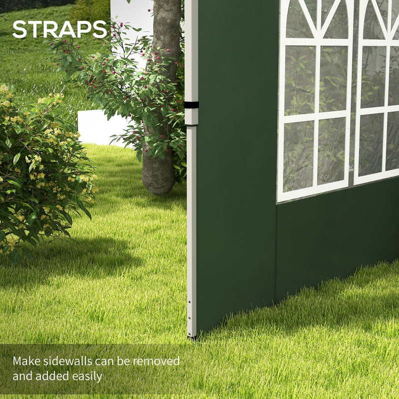 Outsunny Gazebo Side Panels, Sides Replacement with Window for 3x3(m) or 3x4m Pop Up Gazebo, 2 Pack, Green Outsunny