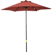 2m Outdoor Patio Parasol - Sun Shade, 6 Ribs Outsunny