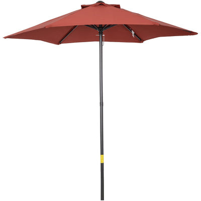 2m Outdoor Patio Parasol - Sun Shade, 6 Ribs Outsunny