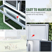 Outdoor Rabbit Hutch, Grey Pawhut