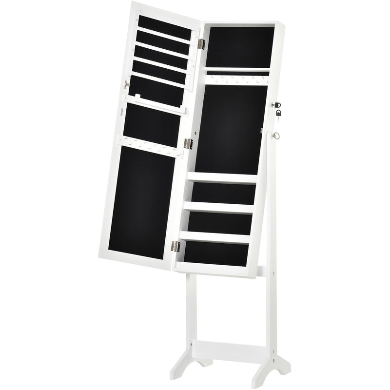 Lockable Jewellery Cabinet, Full-Length Mirror, Bedroom Decor