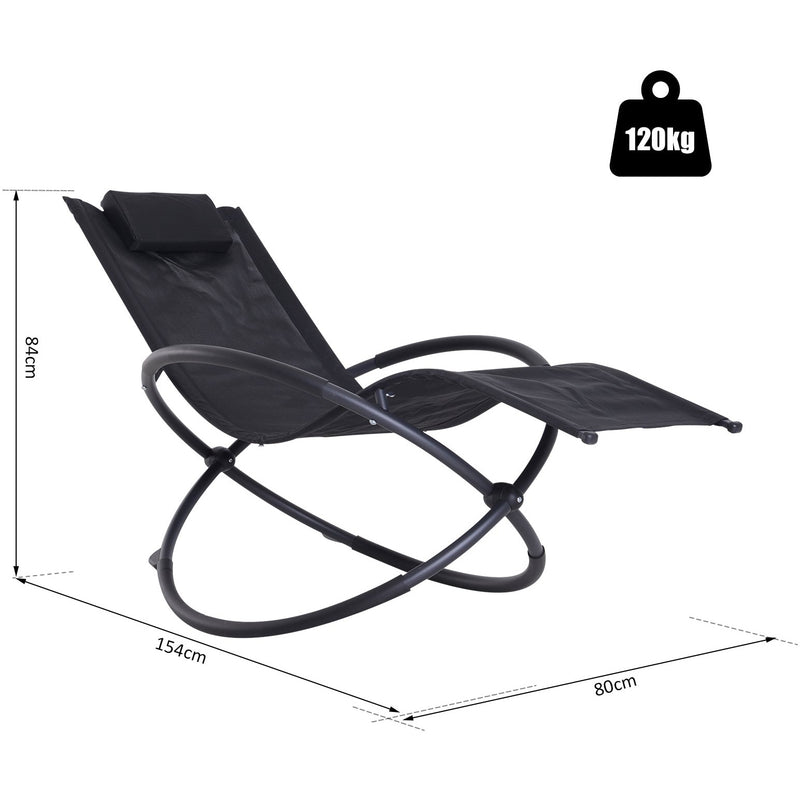 Grey Orbital Rocking Zero Gravity Chair Outsunny
