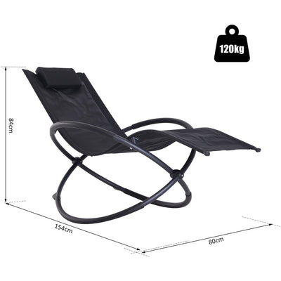 Grey Orbital Rocking Zero Gravity Chair Outsunny