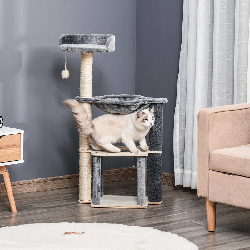 95cm Cat Condo With Hammock, Grey