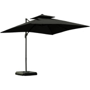 Roma 3m Square Cantilever Parasol With Base, Grey Outsunny