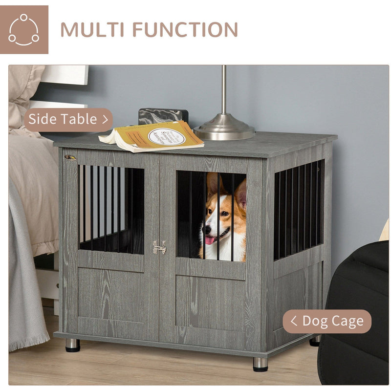 Dog Crate Furniture with Cushion & Magnetic Doors, Small Dog