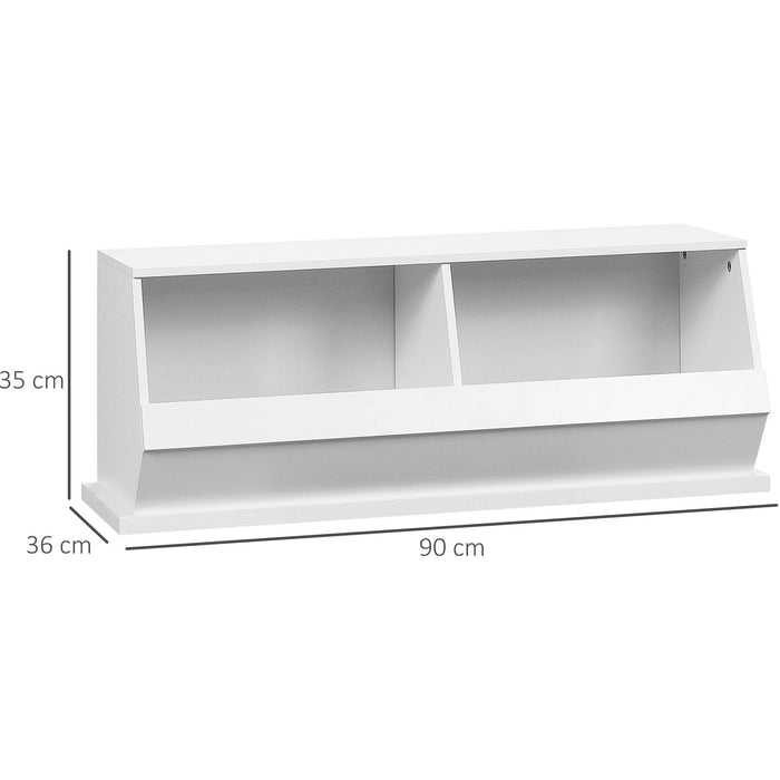 White 2-Cube Display Storage Cabinet