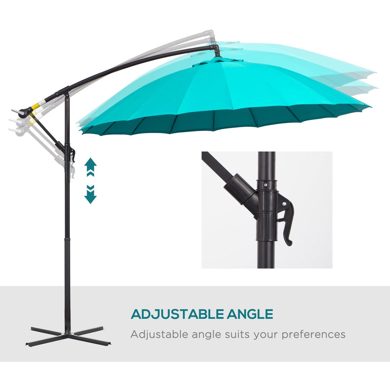3m Shanghai Cantilever Parasol - Crank Handle, 18 Ribs