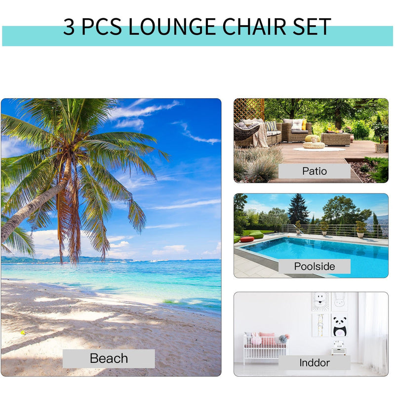 3-Piece Sun Loungers With Table
