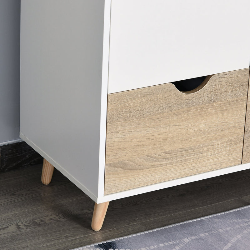 White Wardrobe: 2-Doors, 2 Drawers, Rail & Shelf Homcom