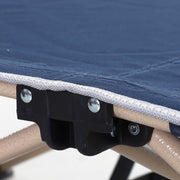 Outsunny Single Person Camping Folding Cot Outdoor Patio Portable Military Sleeping Bed Travel Guest Leisure Fishing with Carry Bag, Blue Outsunny