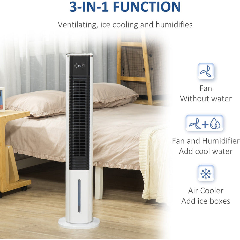 42" White Portable Air Humidifier Cooler Homcom