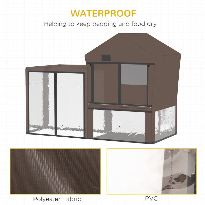 Brown Rabbit Hutch Cage Cover Pawhut