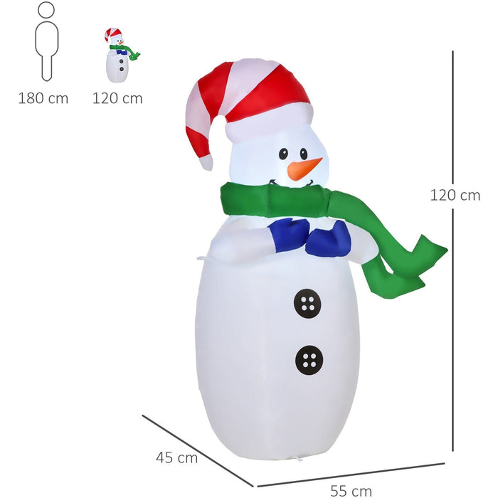 Image of a 4ft Outdoor Inflatable Snowman