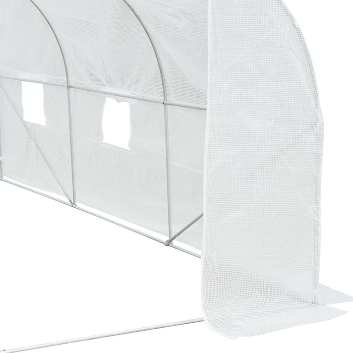 Walk in Greenhouse, Roll Up Door, 4.5x3x2m, White