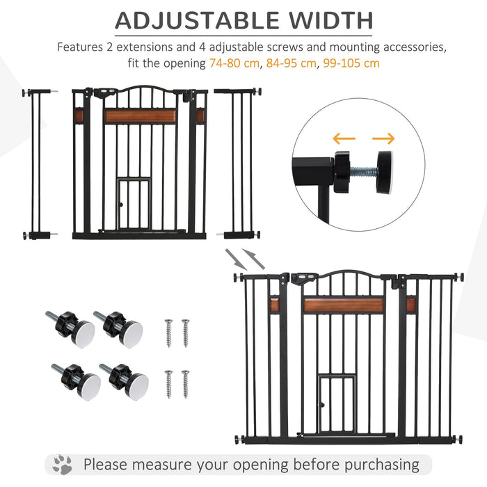 Pet Safety Gate with Door (74-105cm)