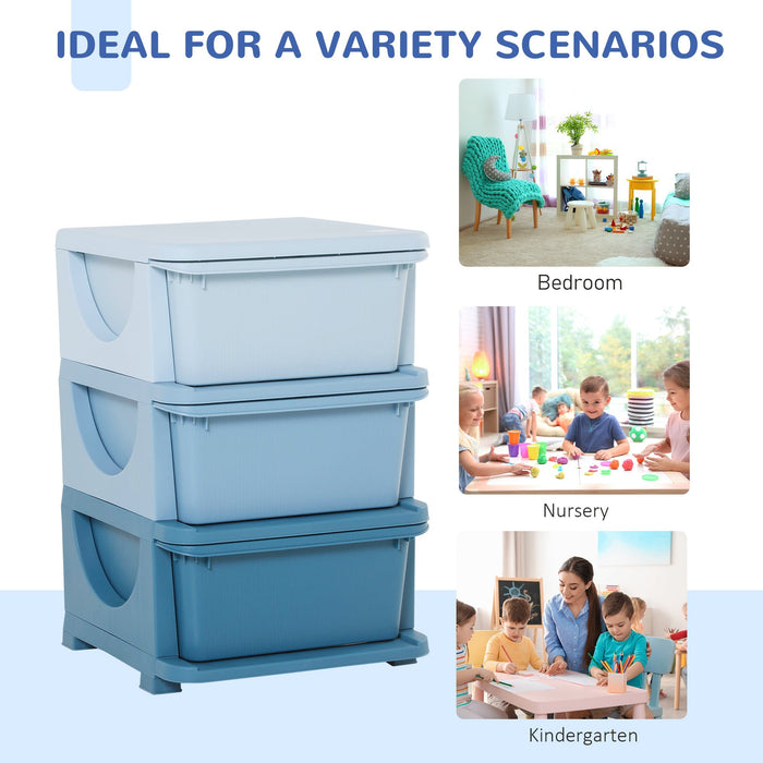 Plastic Storage Drawers For Toys (Curved Edges)