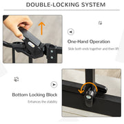 Extra Tall Pet Gate with Door (74-80cm) - Black Pawhut