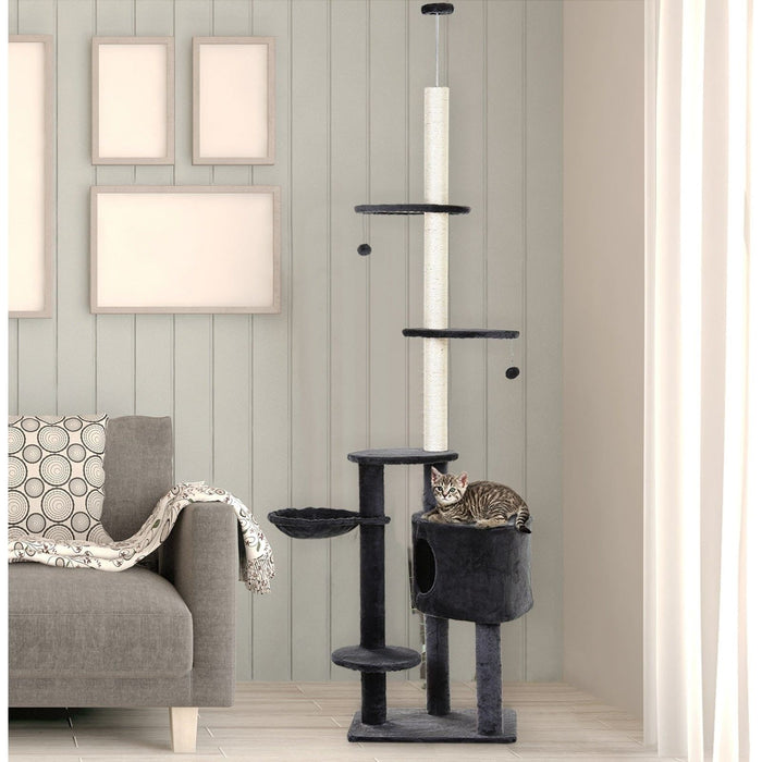 Adjustable Cat Tree, Carpet Platforms, Condo, Sisal Areas