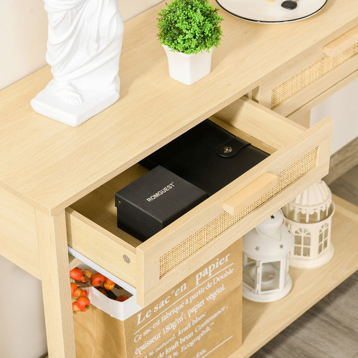 Wooden Console Table With 2 Drawers