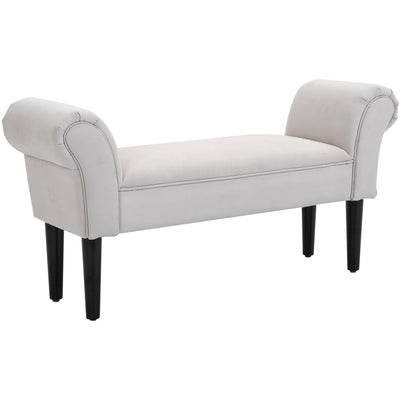 Small Bed End Chaise Lounge, Wooden Leg Homcom