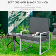 Outsunny Set of 2 Garden Seat and Back Cushion Set, Replacement Cushions for Outdoor Furniture with Seat Cushion and Back Cushion, Dark Grey Outsunny