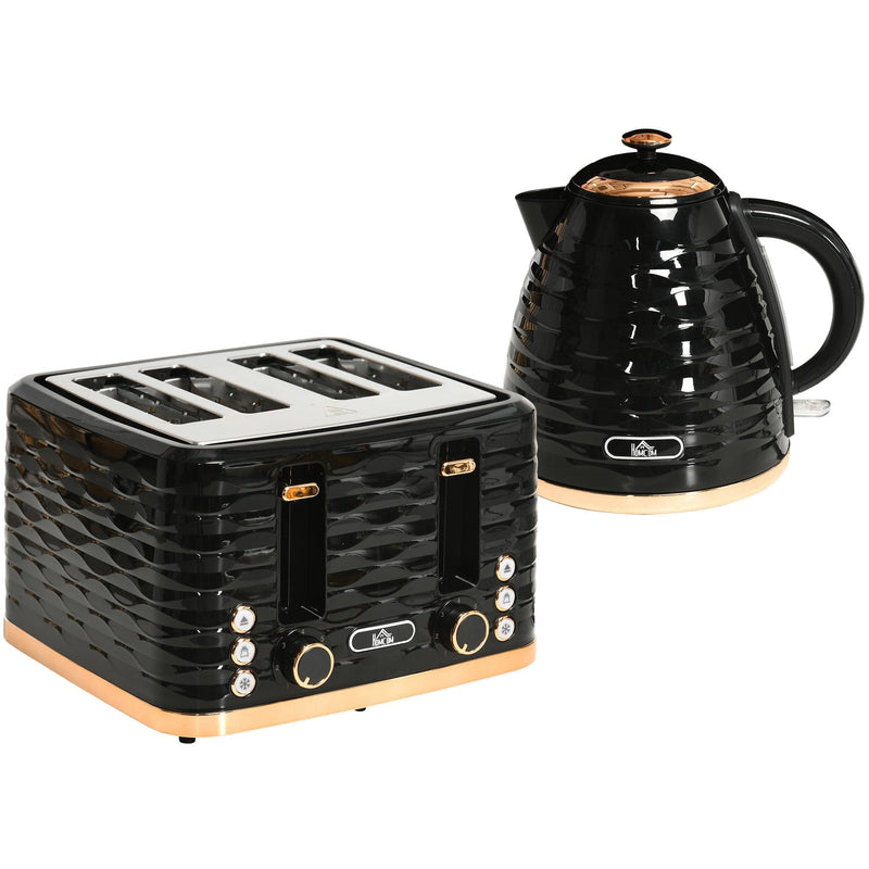 Homcom Kettle and Toaster Set, Black