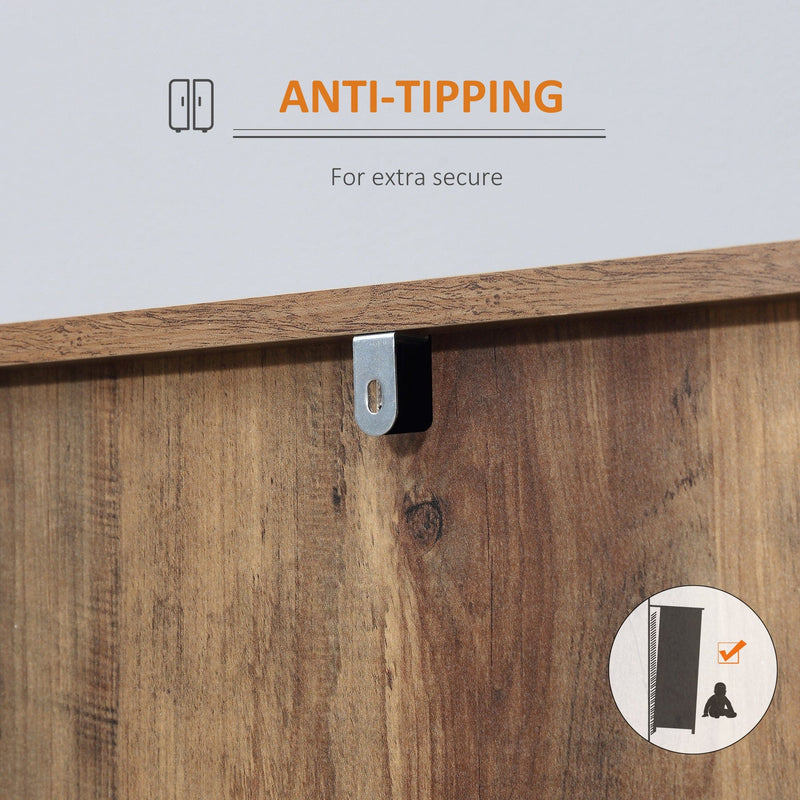 Industrial Sideboard, Storage, Distressed Brown