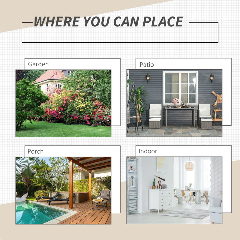 Rattan Dining Set with Table, Chairs & Footstools