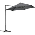 2.5M Cantilever Garden Parasol with 360° Rotation, Grey Outsunny