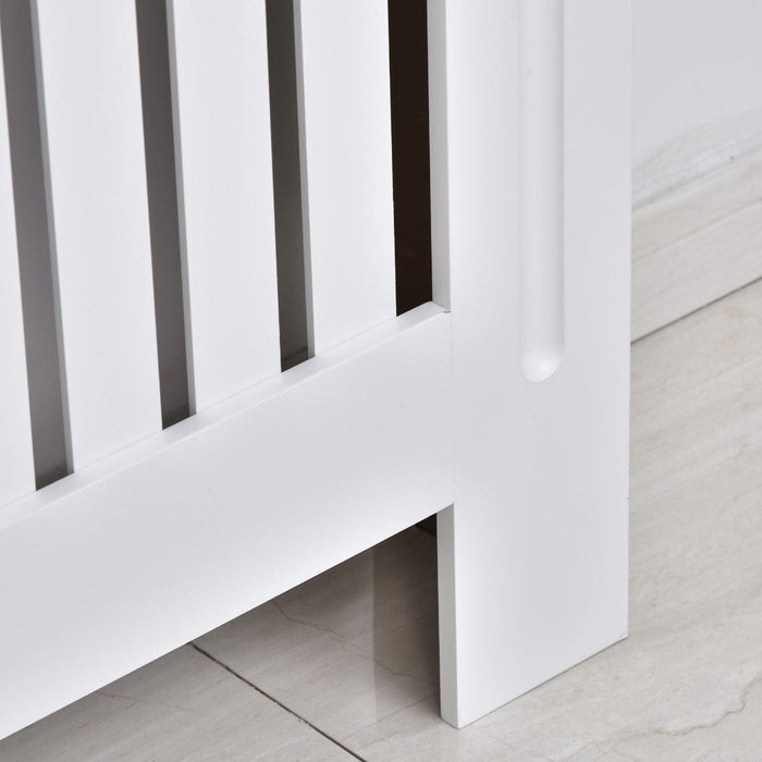 Slatted Radiator Cover, White Painted Cabinet