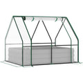 Steel Garden Bed with Greenhouse 127x95x92cm Outsunny