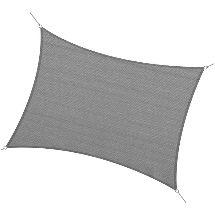 4x3m Rectangle Sun Shade Sail - Charcoal Grey