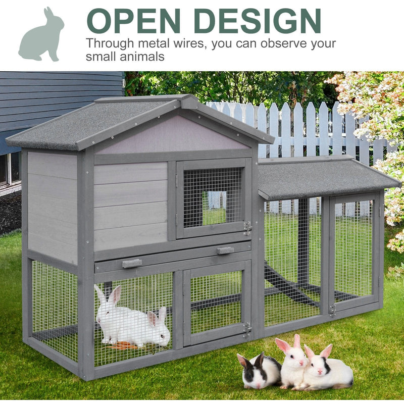 Two-Level Fir Wood Animal Hutch - Burnt Yellow