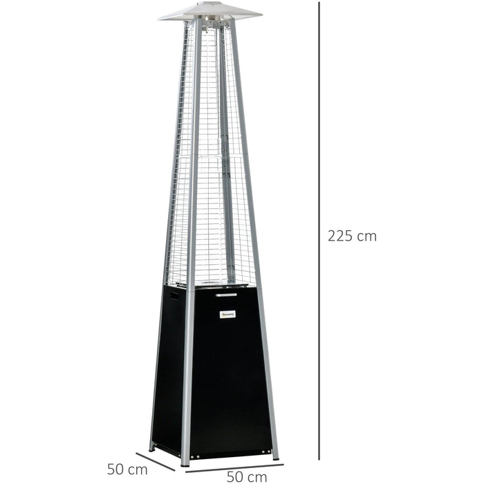 11.2KW Pyramid Gas Patio Heater, Freestanding, Wheels, Cover