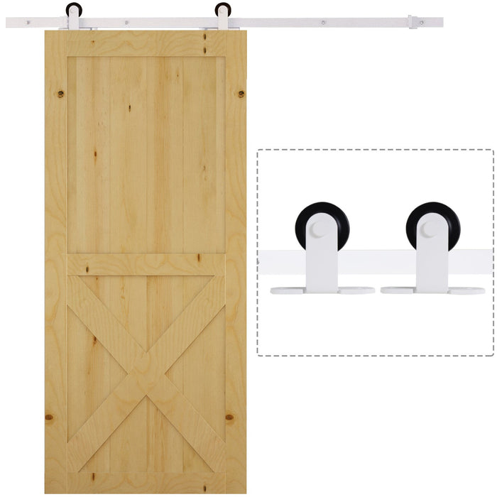 6ft White Sliding Door Track Kit