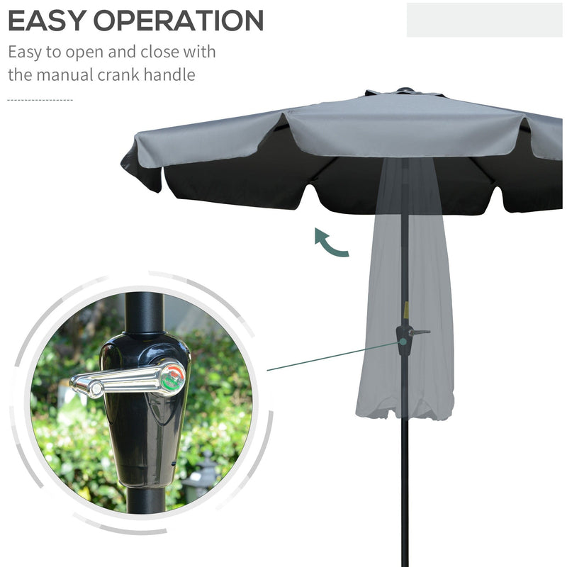 2.5m Tilting Parasol - Scalloped Edge, Vented Top