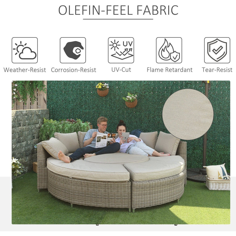 Image of an 8 Seater Round Rattan Garden Furniture Set