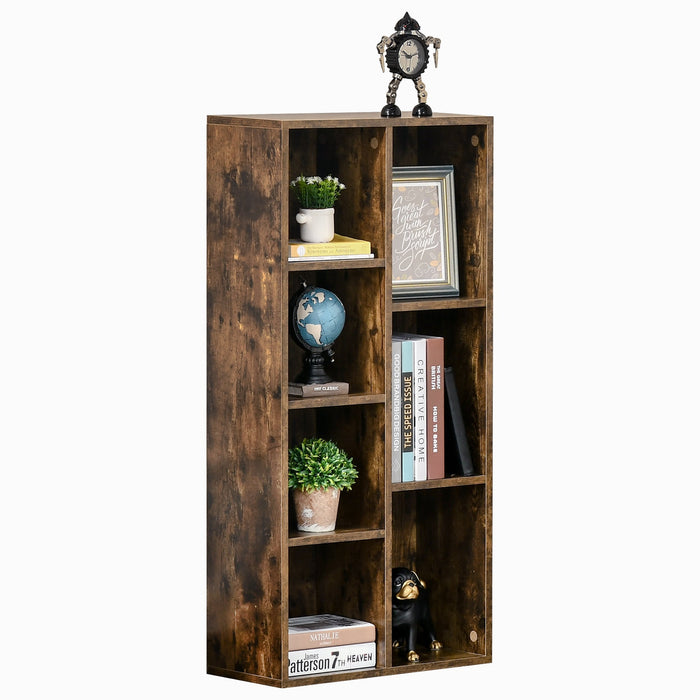 Industrial Bookcase, Free Standing, Rustic Brown