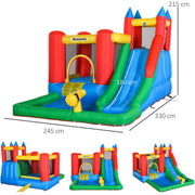 Outsunny 6-in-1 Bouncy Castly & Water Park, 3-8 Yrs Outsunny