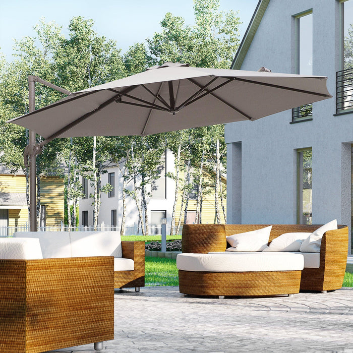 Roma 3m Cantilever Parasol with 360° Rotation