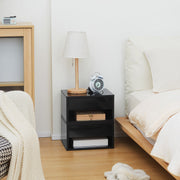 Wall-Mounted Bedside Table, Gloss Black, 37x32x21cm (Set of 2) Homcom