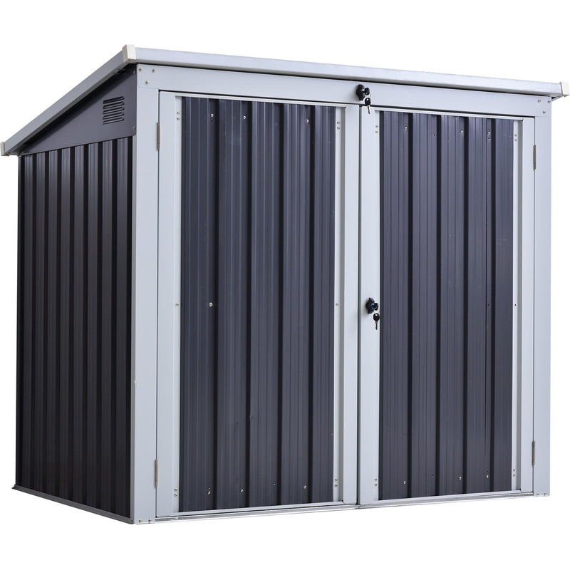 Small Metal Storage Shed, Ideal for Wheelie Bins - Grey