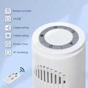 30" Tower Fan with Remote, Oscillation, 10h Timer, LED Light Homcom
