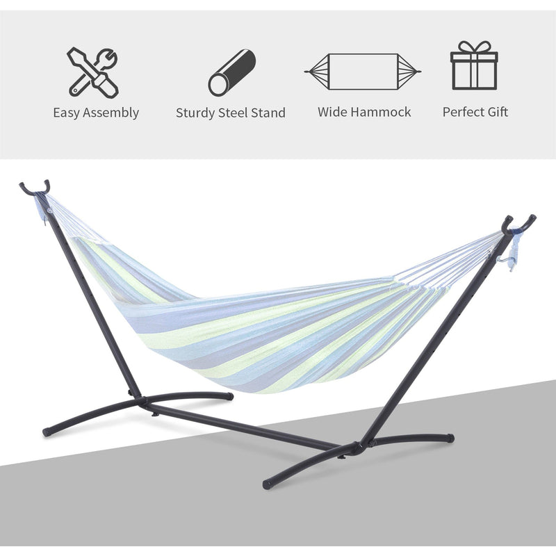 Hammock Stand for Outdoor Relaxation Anywhere in the Garden Adjustable Metal Black Outsunny