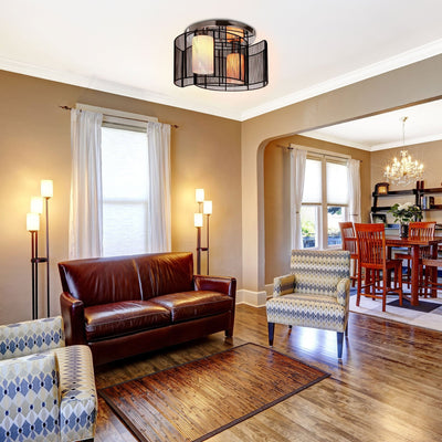 Mini Modern Flush Mount Ceiling Light Homcom