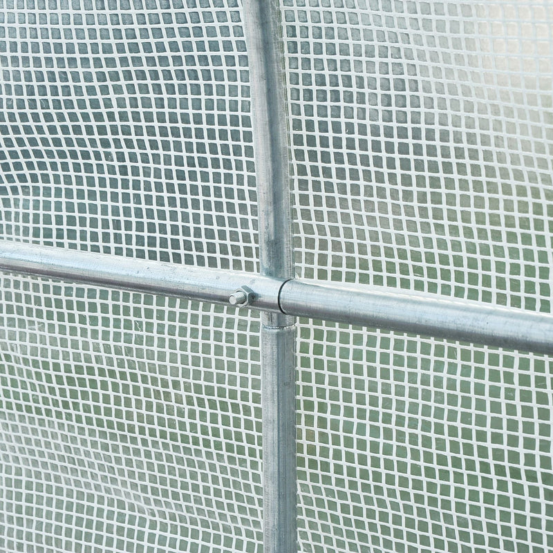 Large Walk In Greenhouse, Galvanised Steel, 2.5x2x2m, White